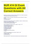 NUR 414 GI Exam Questions with All Correct Answers 