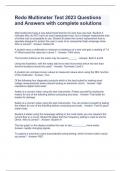 Redo Multimeter Test 2023 Questions and Answers with complete solutions