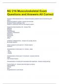 NU 216 Musculoskeletal Exam Questions and Answers All Correct 