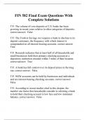 FIN 582 Final Exam Questions With Complete Solutions