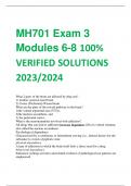 MH701 Exam 3  Modules 6-8 100% VERIFIED SOLUTIONS  2023/2024