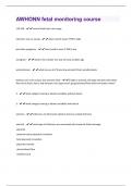 AWHONN fetal monitoring course TEST &lpar;questions and answers&rpar;complete