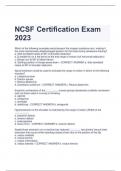NCSF Certification Exam 2023