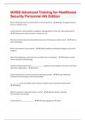 IAHSS Advanced Training for Healthcare Security Personnel 4th Edition Exam &vert; 74 Questions And Answers Already Graded A&plus;