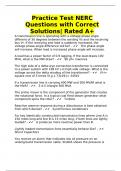 Practice Test NERC Questions with Correct Solutions| Rated A+