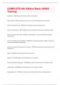 COMPLETE 6th Edition Basic IAHSS Training &vert; 338 Questions and Answers&lpar;A&plus; Solution guide&rpar;