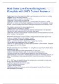 Utah Sales Law Exam &lpar;Stringham&rpar; Complete with 100&percnt; Correct Answers
