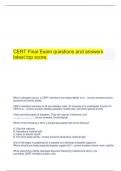  CERT Final Exam questions and answers latest top score.