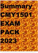 Summary CMY1501 EXAM PACK 2023