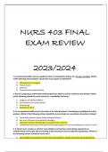 NURS 403 FINAL EXAM REVIEW 20232024&period;