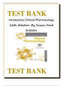 TEST BANK FOR INTRODUCTORY CLINICAL PHARMACOLOGY 12TH EDITION SUSAN FORD NURSING ALL CHAPTERS COVERED