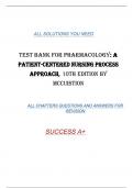 TEST BANK FOR PHARMACOLOGY 10TH EDITION BY MCCUISTION: Pharmacology: A Patient-Centered Nursing Process Approach, 10th Edition |ISBN: 9780323654326