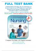 Test Bank for Fundamentals of Nursing 10th Edition by by Carol Taylor, Pamela Lynn & Jennifer L Bartlett, All Chapter 1-47, A+ guide.