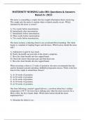MATERNITY NURSING Labs OB1 Questions & Answers Rated A+ 2023