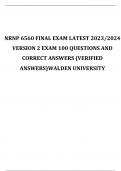 NRNP 6560 FINAL EXAM LATEST 2023/2024 VERSION 2 EXAM 100 QUESTIONS AND CORRECT ANSWERS (VERIFIED ANSWERS) WALDEN UNIVERSITY