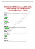 NRNP6635 &sol; NRNP 6635 &lpar;Latest 2023 &sol; 2024&rpar;&colon; Midterm Exam - Psychopathology and Diagnostic Reasoning &ndash; Walden