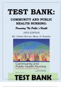 TEST BANK COMMUNITY AND PUBLIC HEALTH NURSING PROMOTING THE PUBLIC’S HEALTH 10TH EDITION RECTOR ALL CHAPTERS COVERED