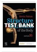 Test Bank For structure_and_function_of_the_body_16th_edition_patton_All Chapters Covered
