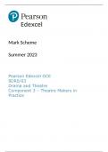        Pearson Edexcel GCE 9DR0/03 Drama and Theatre Component 3 – Theatre Makers in Practice Mark Scheme Summer 2023★★★★★
