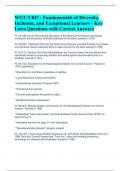 WGU C847 - Fundamentals of Diversity&comma; Inclusion&comma; and Exceptional Learners - Key Laws Questions with Correct Answers 