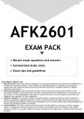 AFK2601 EXAM PACK 2023 - DISTINCTION GUARANTEED
