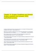  Chapter 13: Surgery Guidelines and General Surgery questions and answers 100% guaranteed success.