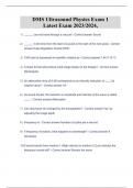 DMS Ultrasound Physics Exam 1 Latest Exam 2023&sol;2024