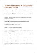 Strategic Management of Technological Innovation-Chpt1&comma;2  Questions With 100&percnt; Correct Answers&period;