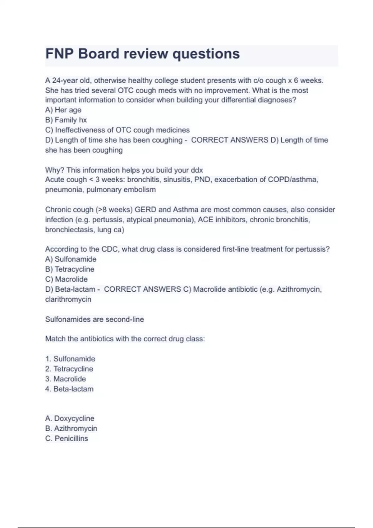 FNP Board review questions with complete solution 2023 ( A+ GRADED 100% ...