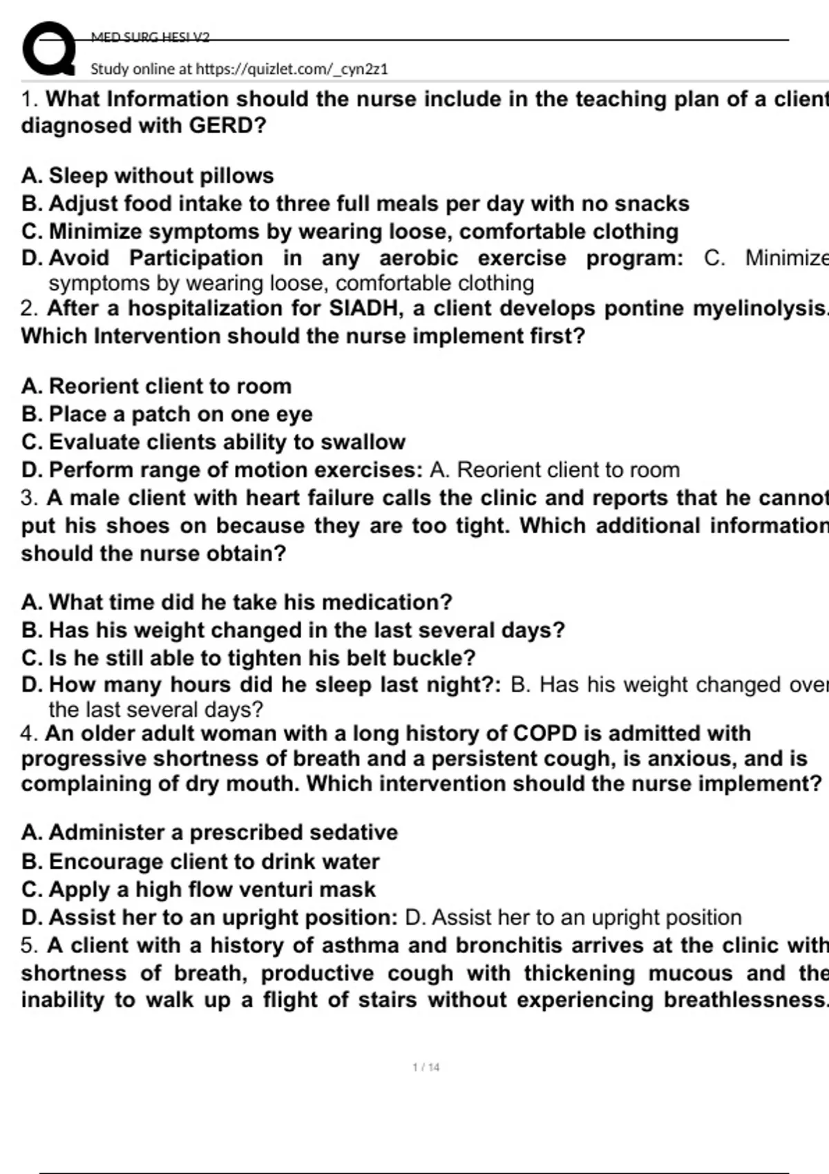 2023 Hesi Medical Surgical (Med Surg)Exit Exam Version 2 (V2) All 55 Q ...