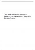 Test Bank For Nursing Research- Generating and Assessing Evidence for Nursing Practice&period;pdf