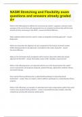 NASM Stretching and Flexibility exam questions and answers already graded A&plus;