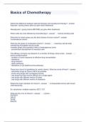 Basics of Chemotherapy Questions and Answers SCORED A+  2023