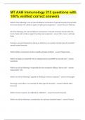 MT AAB Immunology&vert; 212 questions with 100&percnt; verified correct answers&period;