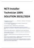 NCTI Installer  Technician 100%  SOLUTION 2023//2024