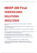 NEIEP 200 Final  VERIFIED100%  SOLUTIONS  2023//2024