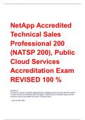 NetApp Accredited  Technical Sales  Professional 200  (NATSP 200), Public  Cloud Services  Accreditation Exam REVISED 100 %
