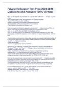 Private Helicopter Test Prep 2023-2024 Questions and Answers 100&percnt; Verified
