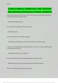 CLINICAL ANNUAL COMPETENCY FMC QUESTION AND ANSWERS &lpar;2023&sol;2024&rpar; &lpar;VERIFIED ANSWERS&rpar;