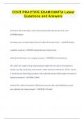 CCHT PRACTICE EXAM DAVITA Latest Questions and Answers