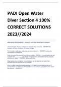 PADI Open Water  Diver Section 4 100%  CORRECT SOLUTIONS  2023//2024