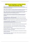 MN Dental Assistant Jurisprudence  Exam 2023 Review Test