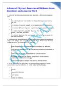 Advanced Physical Assessment Midterm Exam Questions and Answers 2023.