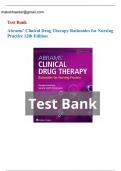 Abrams’ Clinical Drug Therapy Rationales for Nursing Practice 12th Edition by Frandsen Test Bank