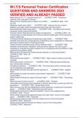 W&period;I&period;T&period;S Personal Trainer Certification QUESTIONS AND ANSWERS 2023 VERIFIED AND ALREADY PASSED