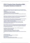 FP511 Practice Exam Questions With Complete Solutions Graded A&plus;