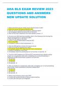 AHA BLS EXAM REVIEW 2023 QUESTIONS AND ANSWERS NEW UPDATE SOLUTION