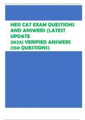 HESI CAT EXAM QUESTIONS  AND ANSWERS (LATEST  UPDATE 2023) VERIFIED ANSWERS  (150 QUESTIONS)