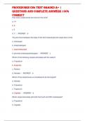 Procedures ch4 TesT graded a+ |  quesTions and comPleTe answers 100%  correcT 
