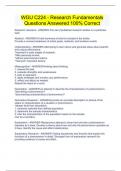 WGU C224 - Research Fundamentals Questions Answered 100&percnt; Correct
